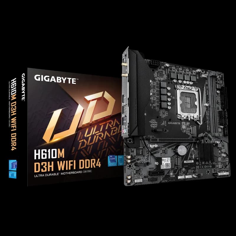 Placa de baza Gigabyte H610M D3H WIFI, Socket 1700, DDR4, Micro-ATX