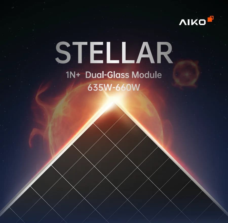 Panou Solar Fotovoltaic Monocristalin AIKO STELLAR 1N+ Dual-Glass, N- Type ABC, 645W, 23.9% Module Efficiency, 2382x1134x30mm, IP68, 144 celule [6X24]