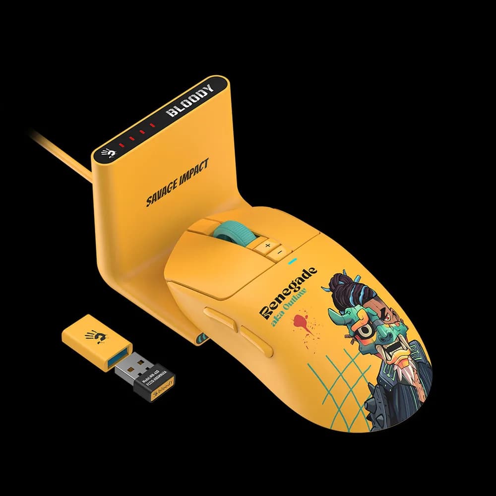 Mouse A4Tech, gaming, BLOODY WAVELINK FULL,SPEED DUAL MODE WIRELESS USB RENEGADE SUNSET, "R72UltraDuo RENEGADE SUNSET" 4711421 000826 — miniatură
