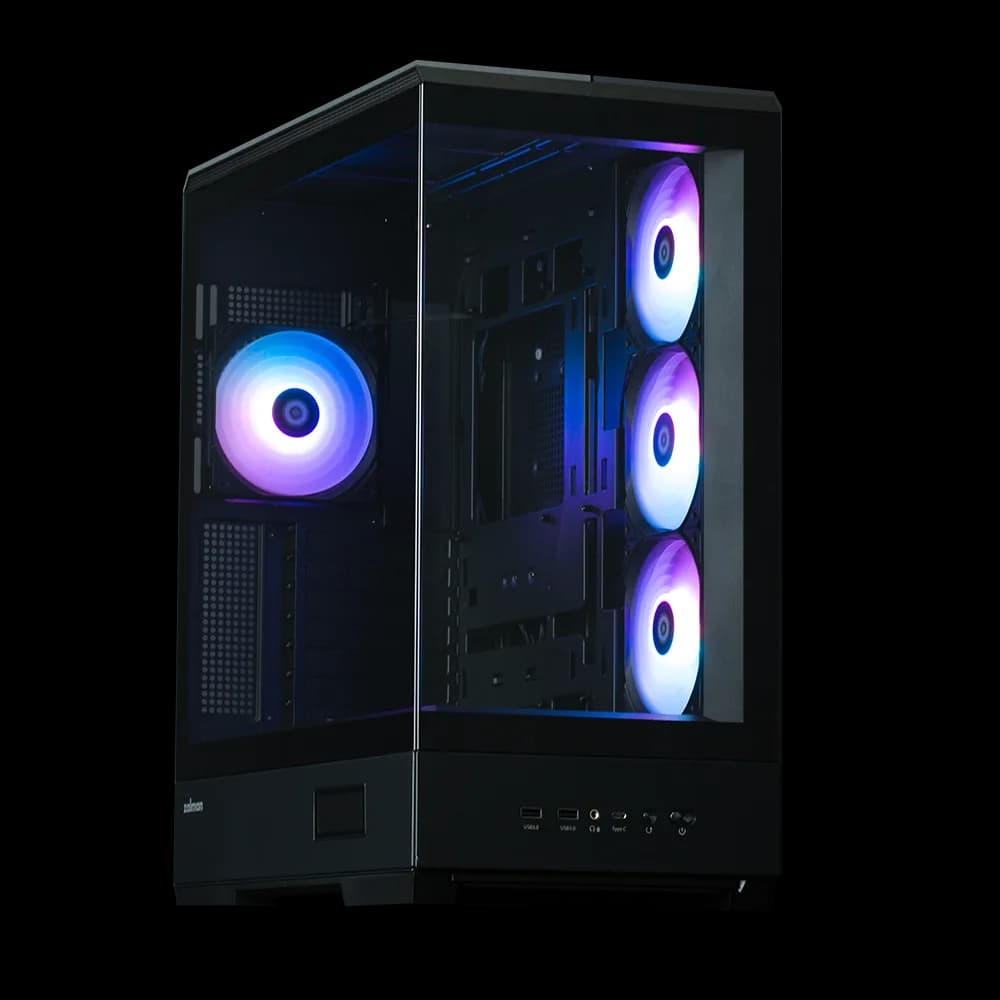 CARCASA Zalman "P50", middle tower, gaming, fara sursa, suporta 10xfan, 1xfan inclus, PSU shroud, USB 3.1 gen1 x 2, audio+mic, 7 sloturi expansiune, negru, "P50 Black" — miniatură