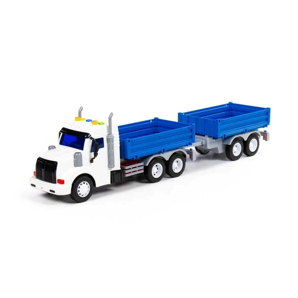 Camion + remorca, cu lumina si sunet, 53.5x11.5x18.5 cm, Polesie — miniatură