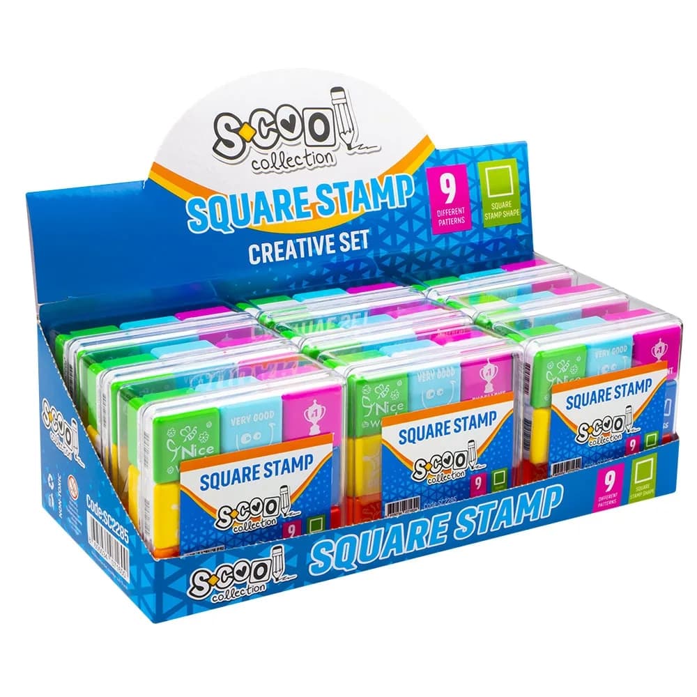 Accesorii craft, Stampilute patrate, 9 buc/set - S-COOL — miniatură