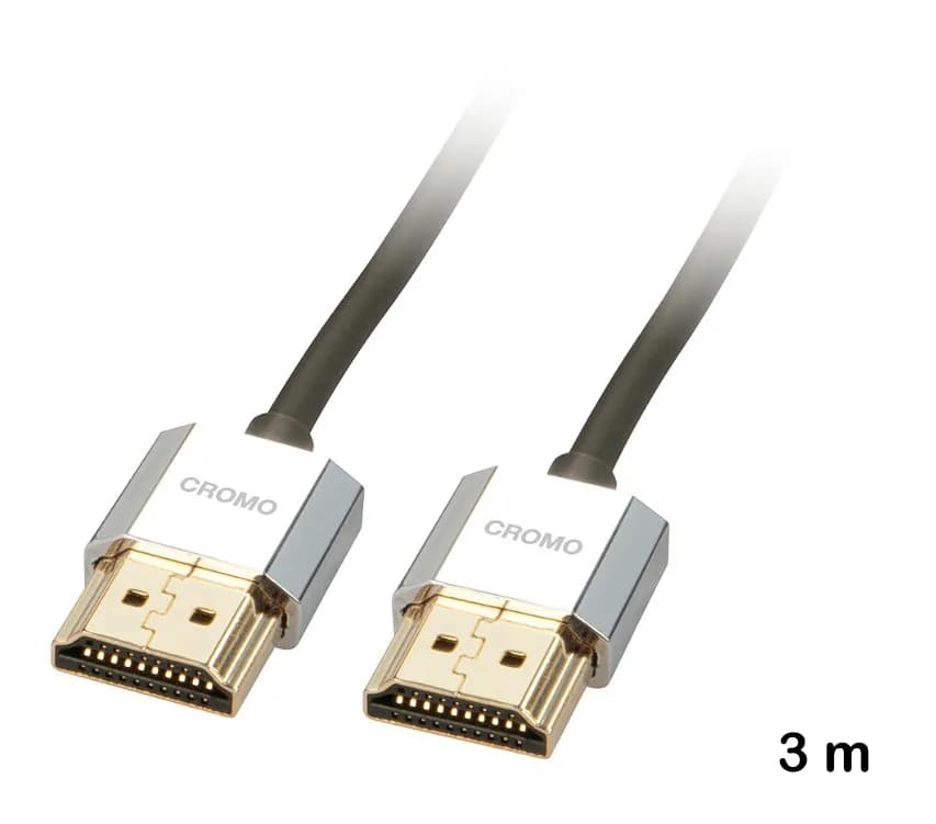 Cablu HDMI High Speed A/A, 3m, Lindy, Cromo Slim 41675