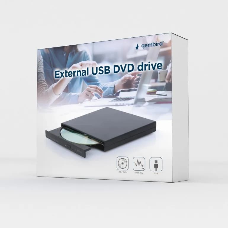 DVD-RW extern, GEMBIRD, interfata USB 2.0, argintiu, "DVD-USB-04" — miniatură