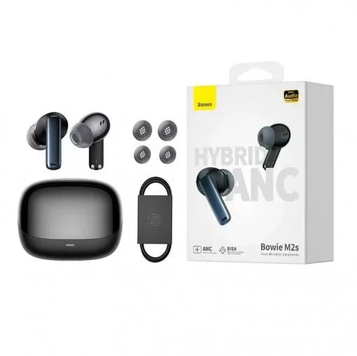 CASTI Baseus Bowie M2S, pt smartphone, wireless TWS, bluetooth 5.3, microfon pe casca, negru "NGTW350101" - 6932172626075 — miniatură