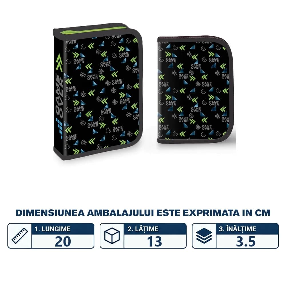 Penar echipat, 1 fermoar, 2 extensii, 32 piese, GAME OVER - S-COOL — miniatură