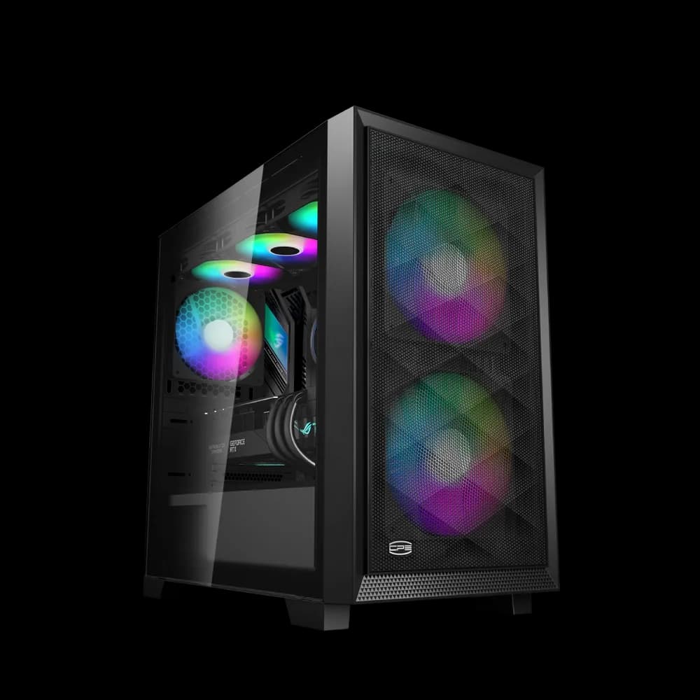 CARCASA PCCOOLER, Mini Tower, mATX, fara sursa, sticla securizata, 2 ventilatoare incluse, iluminare ARGB, negru, USB 3.2 gen 2 x 2, mic, audio, "C3D310 ARGB BK"