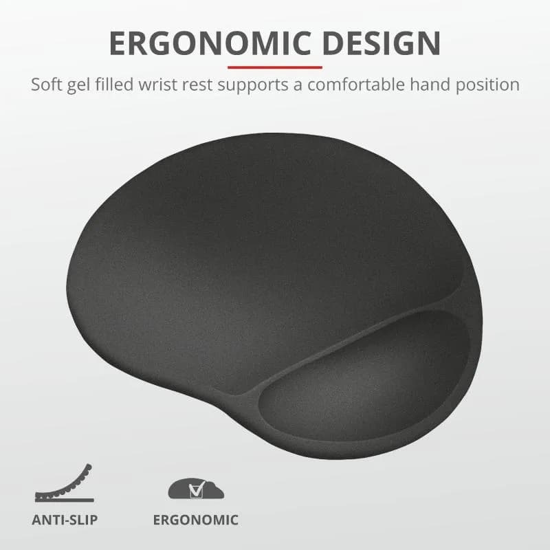Mouse PAD TRUST, "Bigfoot XL ", cu gel, cauciuc si material textil, 295 x 255 x 19 mm, negru, "TR-23728" — miniatură