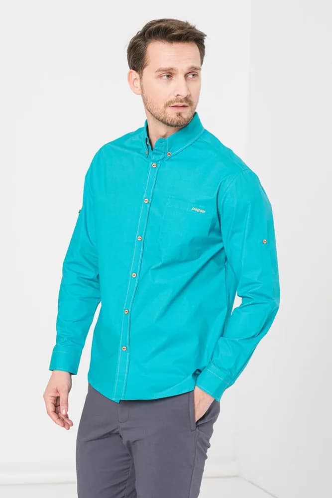 CAMASA CASUAL BARBATI TURQOISE M — miniatură