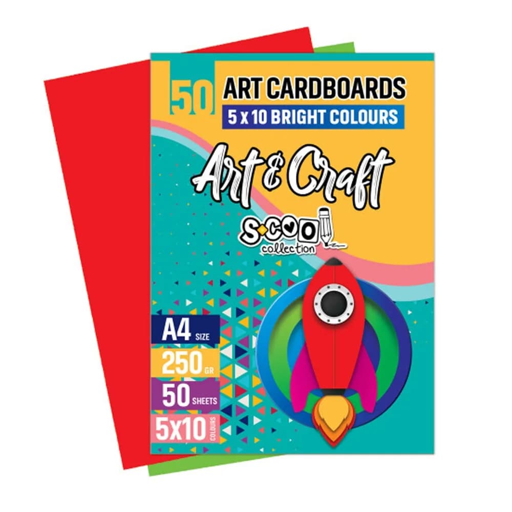 Carton color A4, 250g, 50 coli, 10 culori/set - S-COOL — miniatură