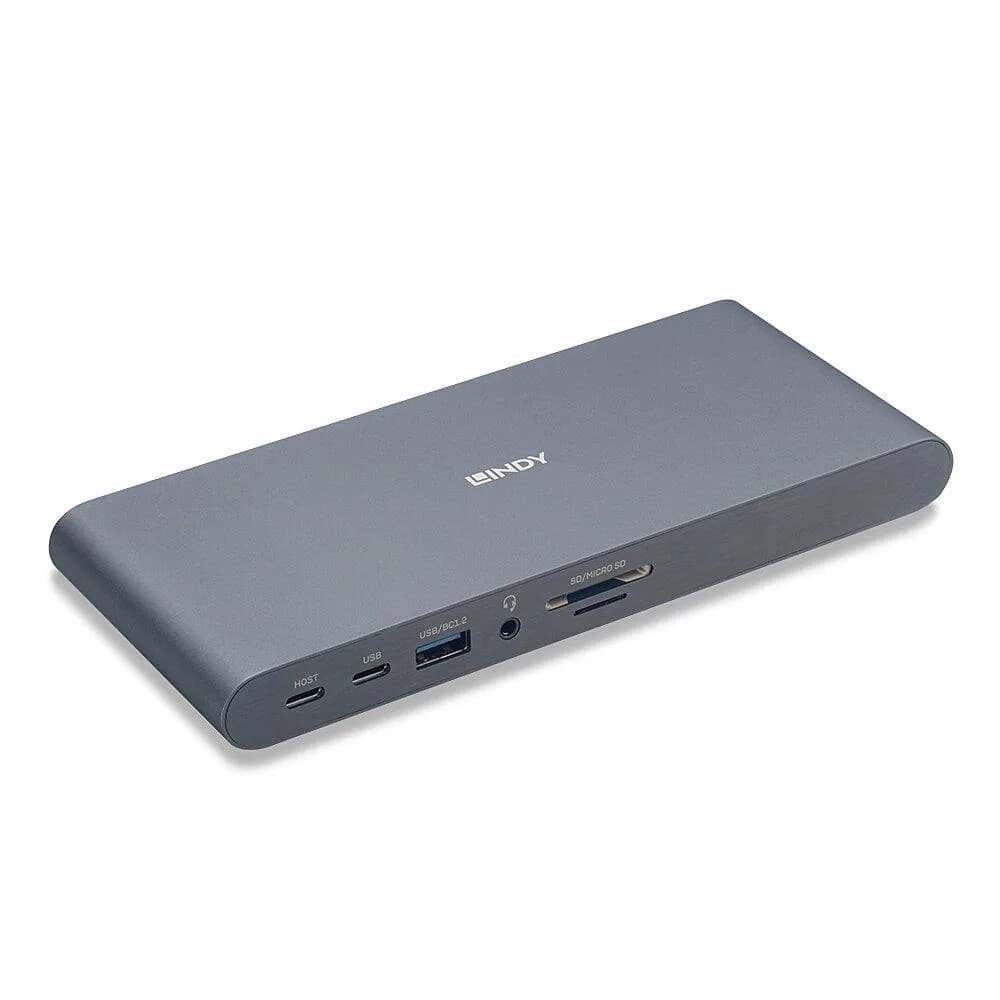Hub USB Lindy DST-Pro 5K XT, USB-C, 14 porturi, HDMI, RJ-45, Argintiu