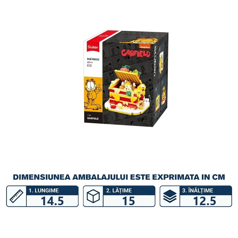 Set de constructie, 250 piese, Garfield si lasagne - Sluban — miniatură