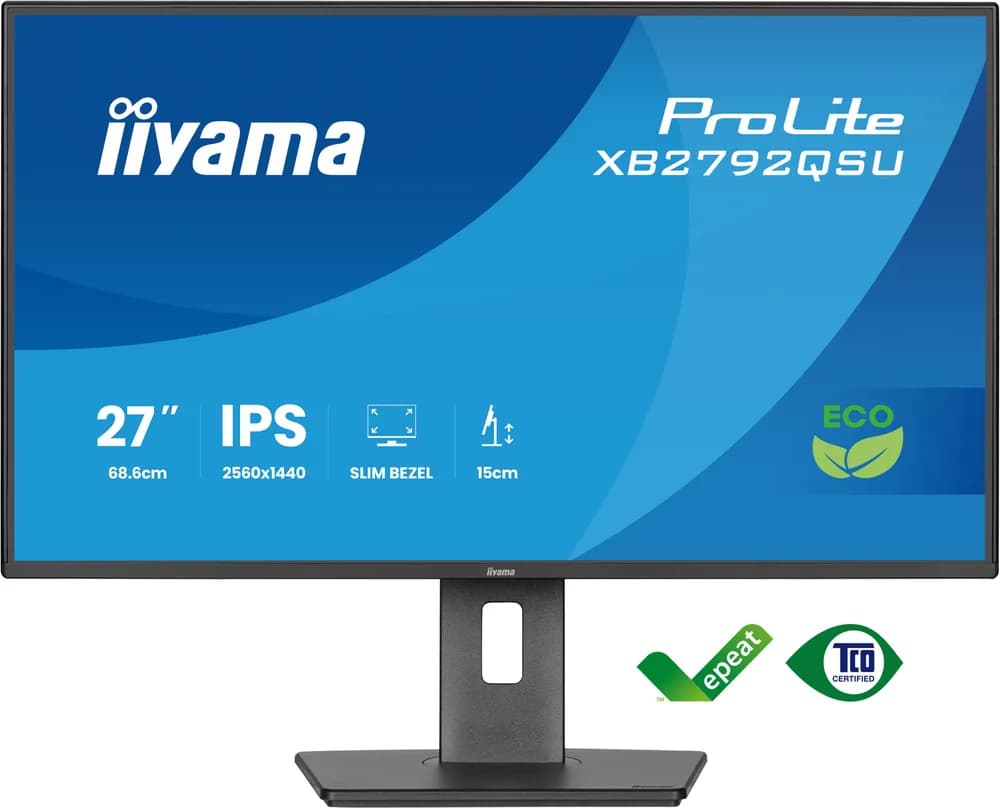 Iiyama ProLite XB2792QSU-B1 LED monitor 27" 1920x1080 Full HD (1080p) 120 Hz IPS 350 cd 1500, 3 ms HDMI DP speakers black "XB2792QSU-B1" — miniatură