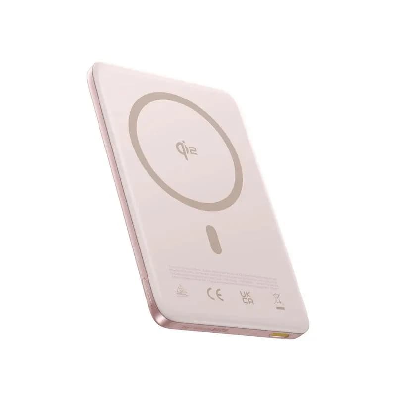 POWER BANK Baseus PicoGo AM41 Ultra-Slim Qi2, 10000mAh, 27W, prindere magnetica incarcare wireless 15W, 1 x USB Type-C, include cablu USB Type-C la USB Type-C 30cm, roz, "E0027202" - 6932172691691 — miniatură