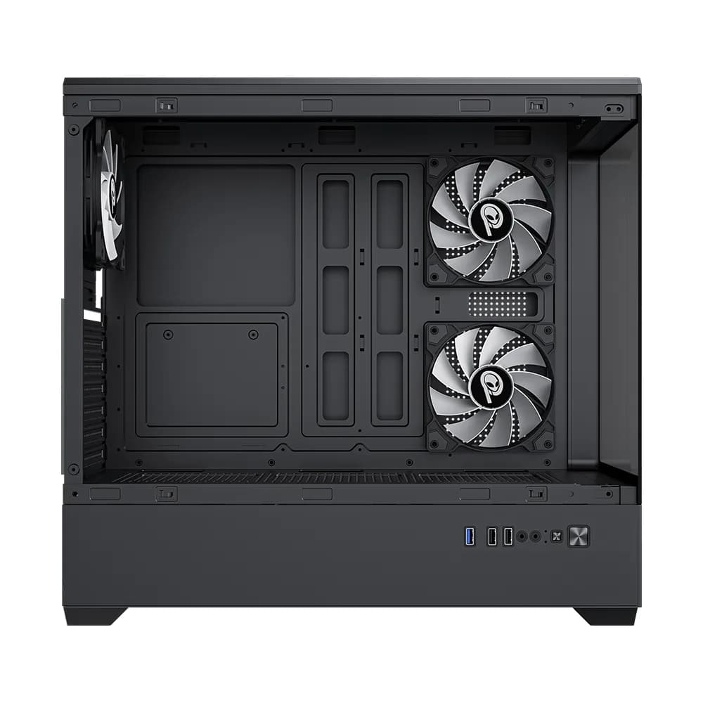 CARCASA SPACER - gaming, Middle Tower, ATX, #NAUTILUS", fara sursa, sticla securizata, 3 x ARGB fan, USB 3.0 x 1, USB 2.0 x 2, HD-Audio, Jack 3.5mm x 1, black #SPCS-GC-NAUTILUS-BK-3F" — miniatură