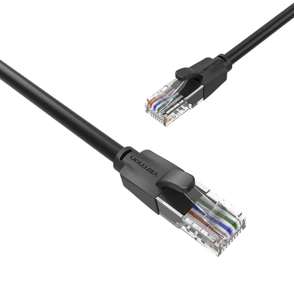 Patch cord UTP Vention, Cat. 6, RJ-45 (T) la RJ-45 (T), 2m, AWG 26, 1000Mbps, negru, "IBEBH" - 6922794741065 — miniatură