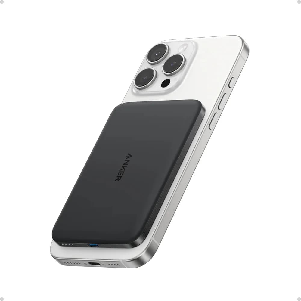 POWER BANK Anker "Nano" 5.000 mAh, 15W MagGo, slim, magnetic, wireless, 1 x USB-C incarcare, 122g, negru, "A1665H11" - 194644235475 — miniatură
