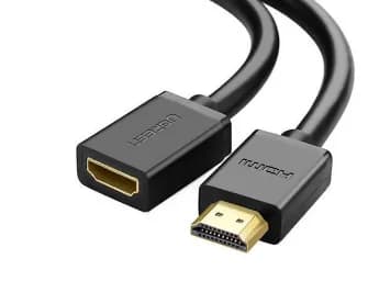 CABLU video Ugreen, "HD107" adaptor HDMI (T) la HDMI (M), rezolutie maxima 4K UHD (3840 x 2160) la 60 Hz, conectori auriti, 1m, negru "10141" - 6957303811410 — miniatură