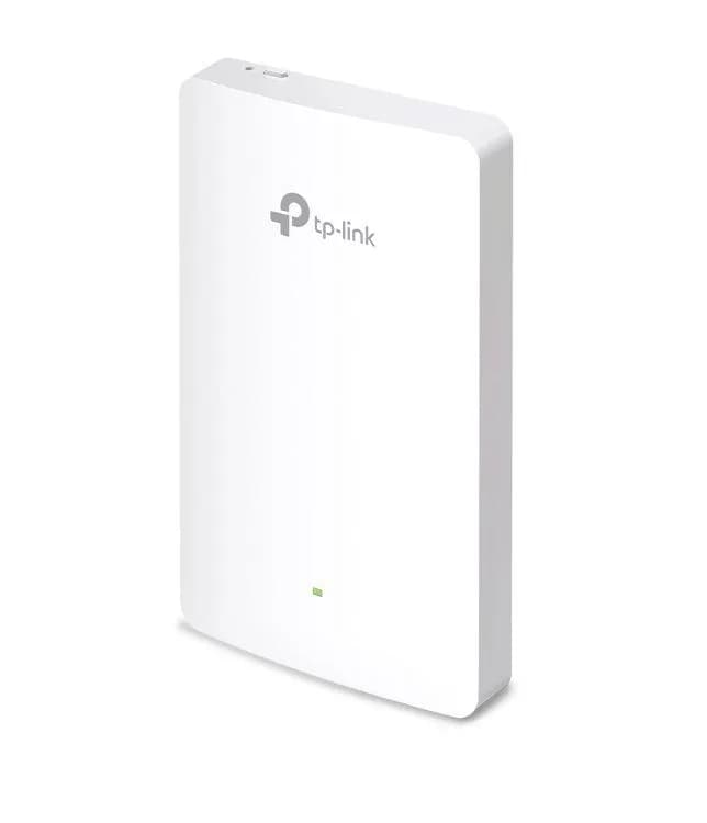 TP-Link Wireless Access Point EAP615-Wall, AX1800 WIFI 6, Dual-Band, Uplink 1× Gigabit Ethernet (RJ-45) Port, Downlink 3× 10/100/1000 Mbps Ethernet Ports, Wireless Standards IEEE 802.11ax/ac/n/g/b/a, 5 GHz: Up to 1201 Mbps, 2.4 GHz: Up to 574 Mbps, 802.3af/at PoE.
