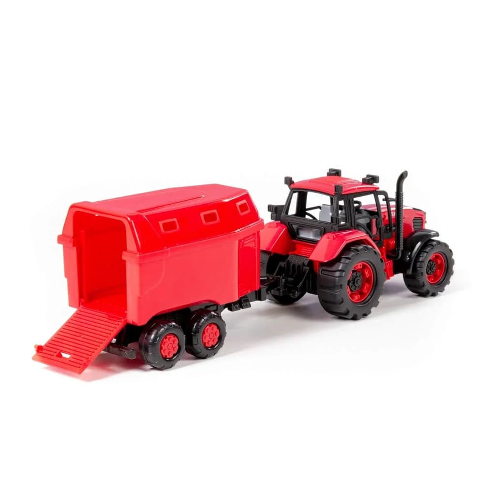 Tractor cu remorca animale, 40x11.5x17 cm, Polesie — miniatură