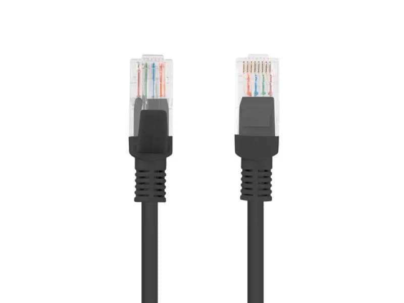 Patch cord Cat.5e UTP 20 m negru, Fluke Passed