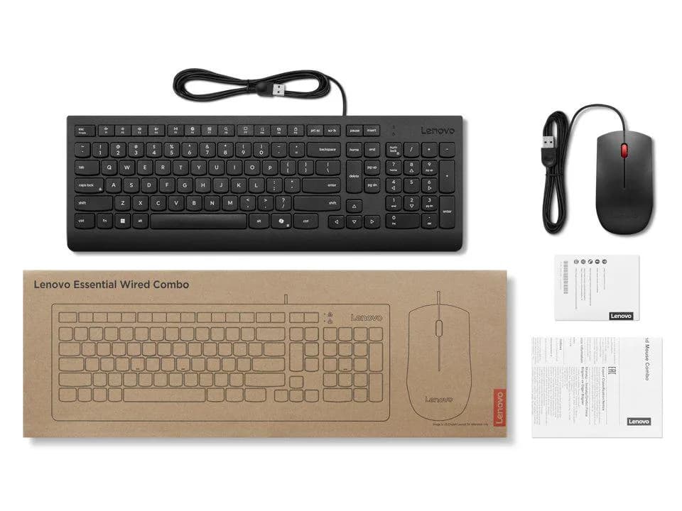 Kit Wireless tastatura si mouse Lenovo Essential Wireless Combo Gen2, negru — miniatură