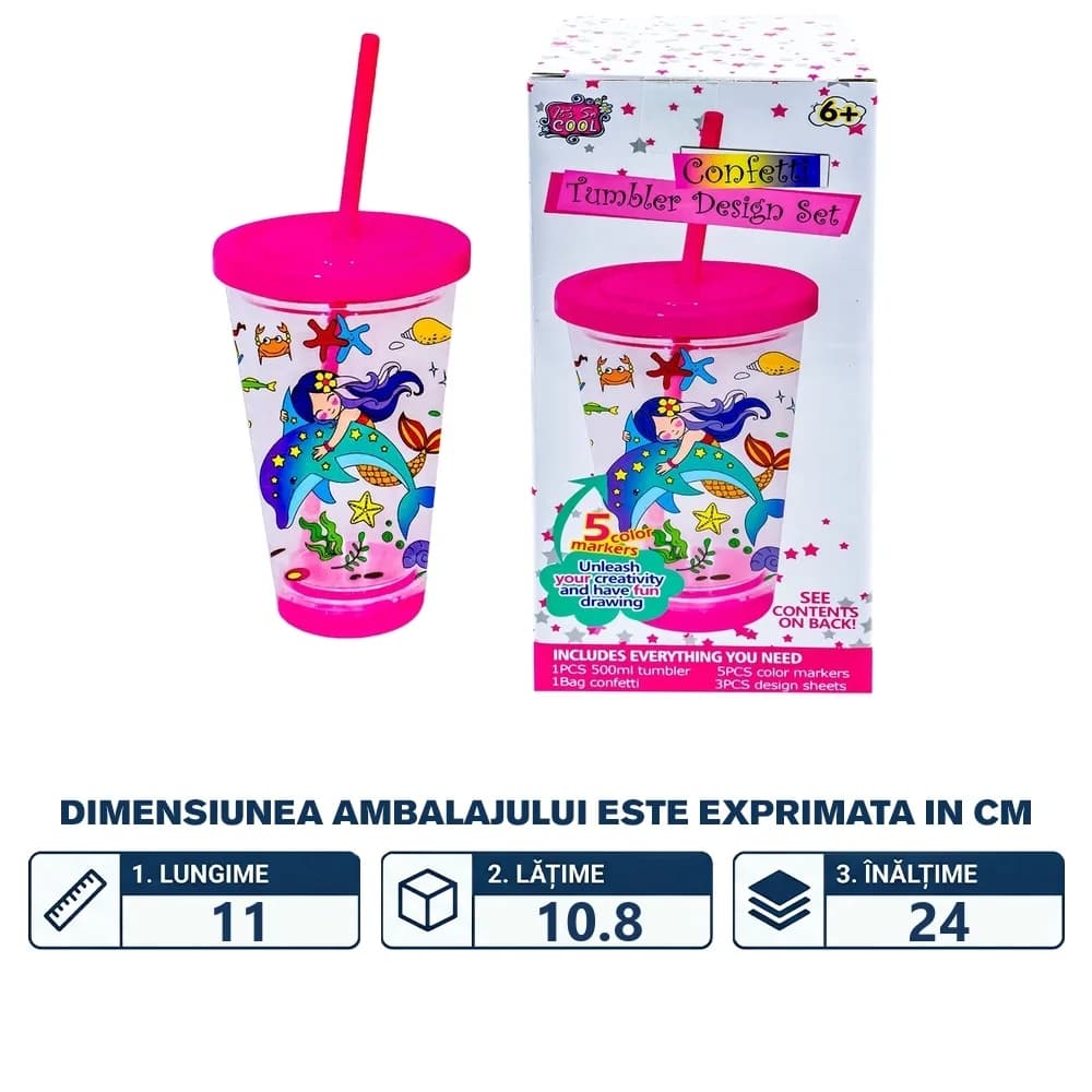 Set DIY - Pahar din plastic, 500 ml — miniatură