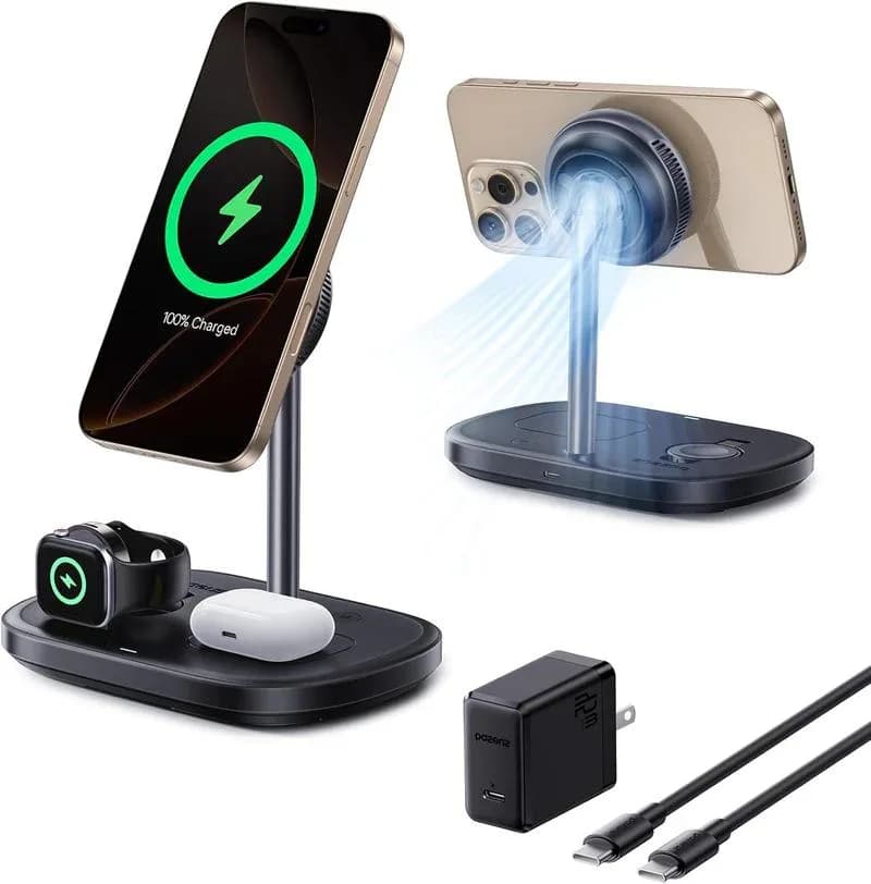 INCARCATOR wireless Baseus EnerFill FS41 3-in-1, magnetic, 22.5W, include cablu USB Type-C la USB Type-C, negru "P10281904123-02" (include TV 0.18lei) - 6932172686703 — miniatură