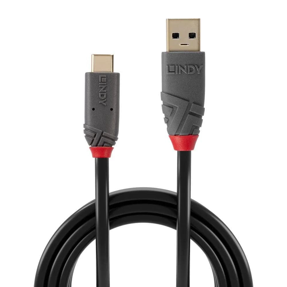 Cablu transfer Lindy LY-36912, USB 3.2 Type A to C Cable, 1.5m, Anthra Line — miniatură