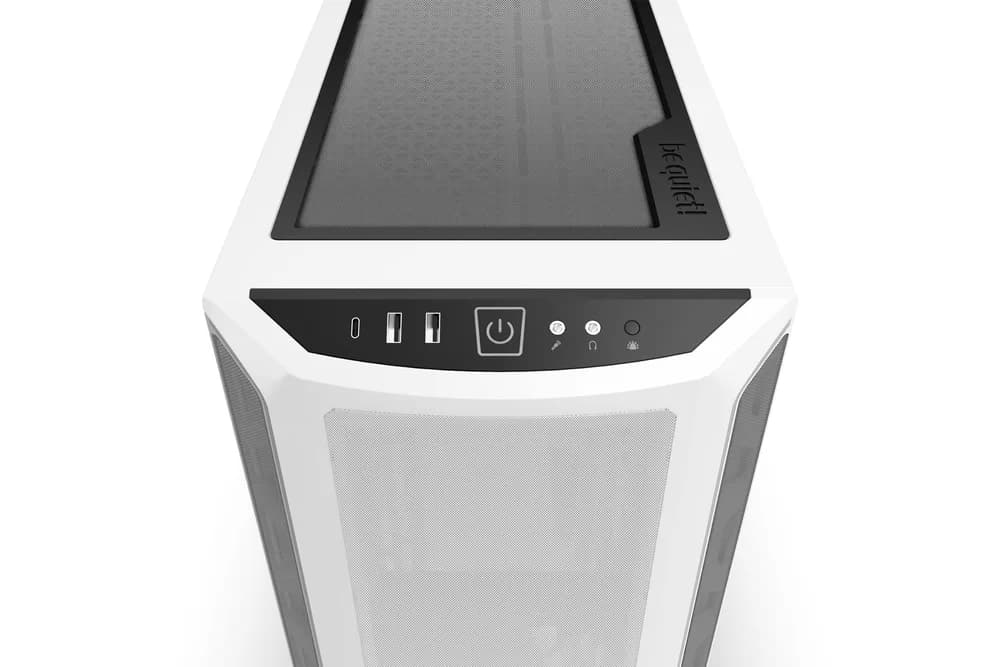 CARCASA be quiet! "SHADOW BASE 800DX", Middle Tower, ATX, fara sursa, 3xfan, USB 3.2 gen 1 x 2, USB Type-C x 1, audio+mic, PSU shroud, 7 sloturi expansiune, ARGB, alb, "BGW62" — miniatură
