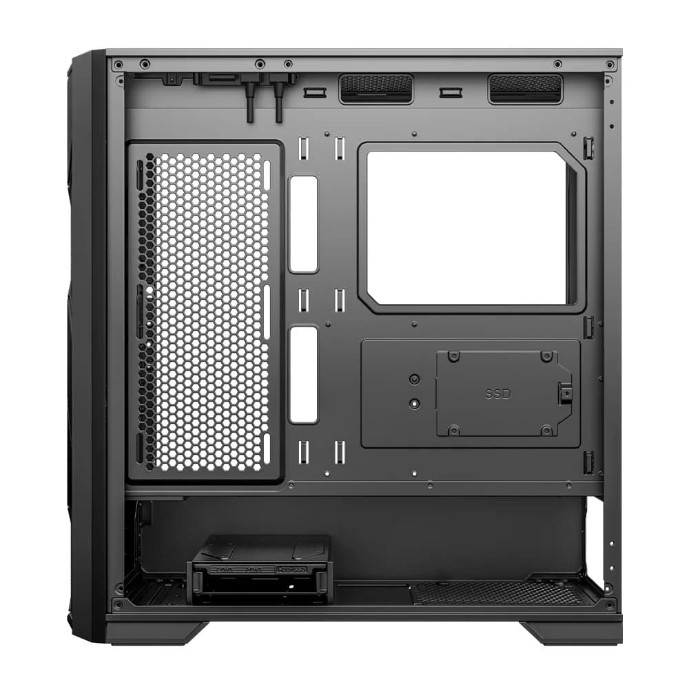 CARCASA SPACER - gaming, Middle Tower, ATX, "INFINITY", fara sursa, sticla securizata, USB 3.0 x 1, USB 2.0 x 1, HD-Audio, Jack 3.5mm x 1, PSU shroud, black "SPCS-GC-INFINITY" — miniatură