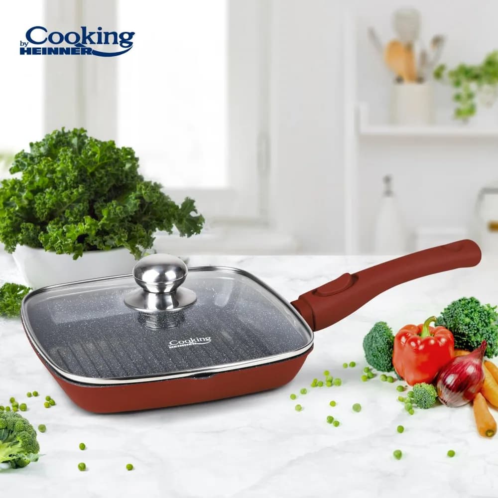 TIGAIE GRILL ALUMINIU TURNAT+CAPAC 24x4 CM,CALABRIA, COOKING BY HEINNER — miniatură