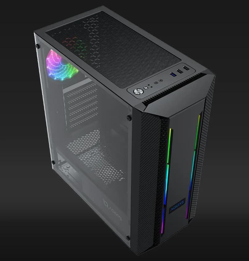 Carcasa AQIRYS MIZAR, RGB, Mid Tower, Black — miniatură