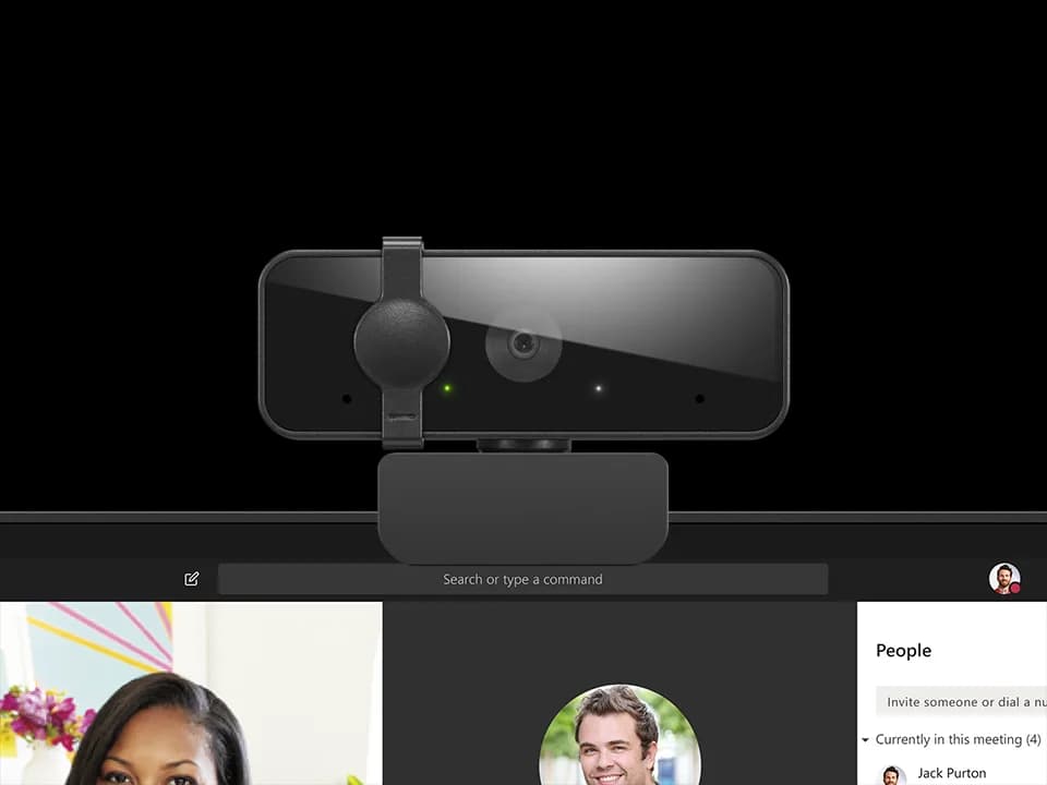 Camera Web Lenovo 310, rezolutie video Full HD, USB-A, Negru — miniatură