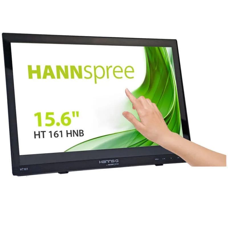 Hannspree, HT161HNB, Monitor, Touch, 15.6" Wide, 1366x768, 220cd/m?, 12 ms, 500:1, HDMI & VGA, 1W x 2, Black "HT161HNB"