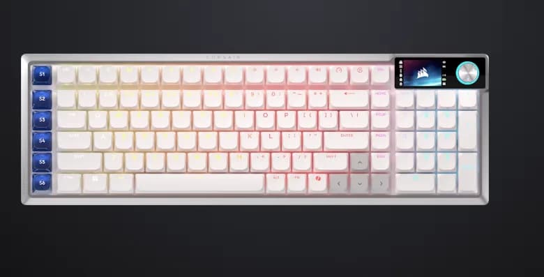 Tastatura Mecanica Gaming Corsair VANGUARD AIR 99 WH, RGB, Wireless, Alb