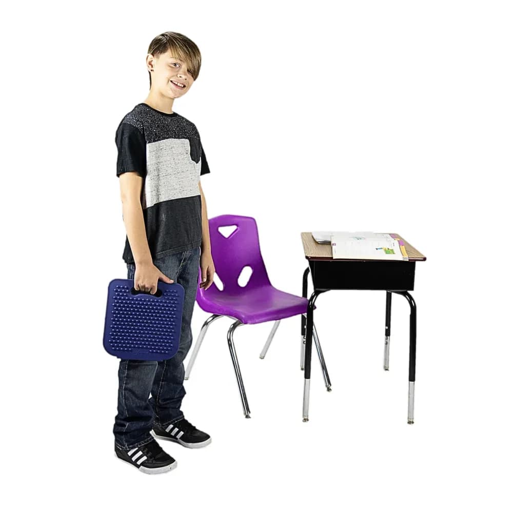 Pernă Senzorială Portabilă Wiggle Wedge 25cm Albastru – Scaun Alternativ Flexibil — miniatură