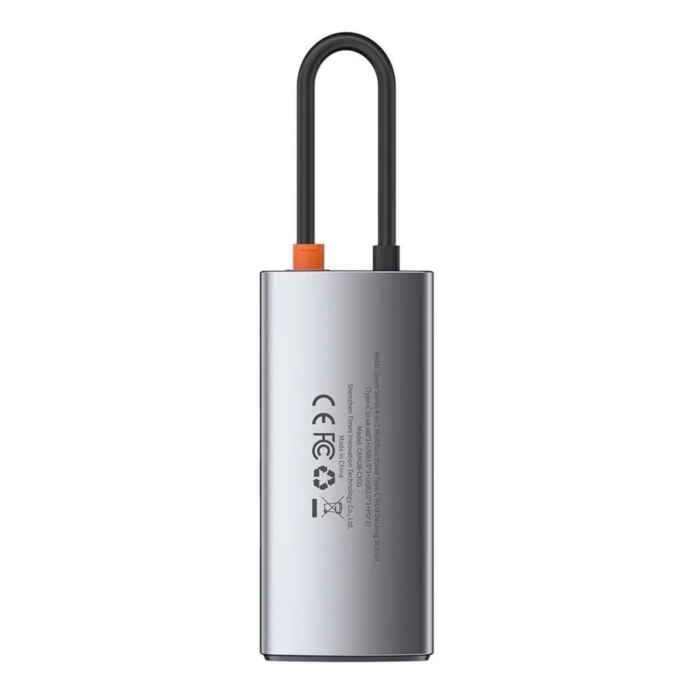 DOCKING Station Baseus Metal Gleam,conectare PC USB-C, USB 3.0x1|USB 2.0x1|USB Type C x 1 PD 100W 5V/9V/ 4.5V/20V 5A (Max) | HDMI x 1/4K/30Hz,gri "CAHUB-CY0G"-6953156204621 — miniatură