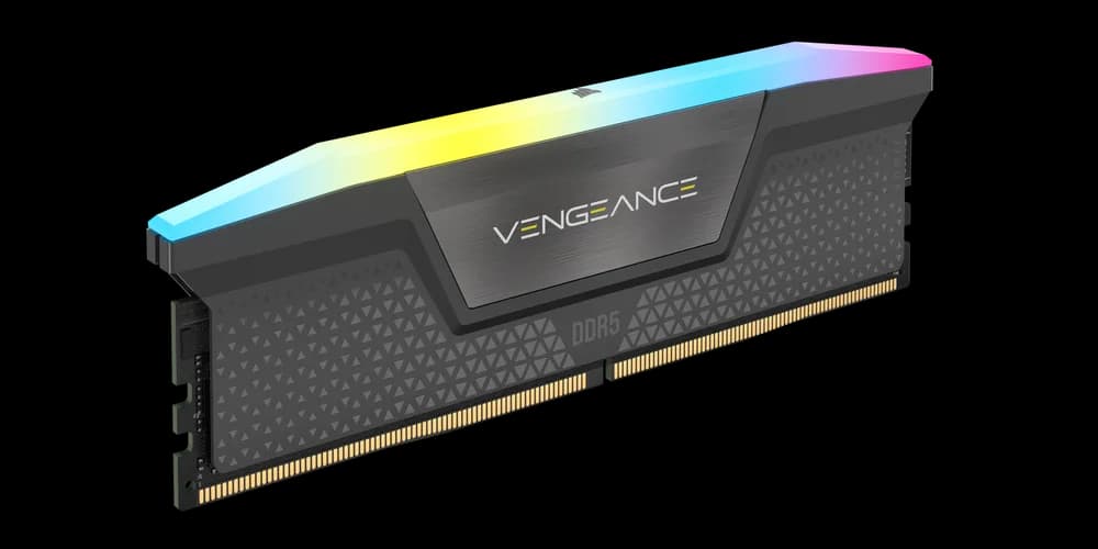Corsair Memorie DDR5, 64GB, KIT 2x32GB, 5600 MT/s, CL40, 1.25V, Gri, RGB, Vengeance "CMH64GX5M2D5600Z40" — miniatură