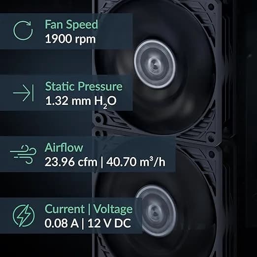Ventilator Arctic "P9 Silent", 92mm, 1900 RPM, FDB, 24 cfm, 4pin, negru, "ACFAN00297A" - 4895213704977 — miniatură