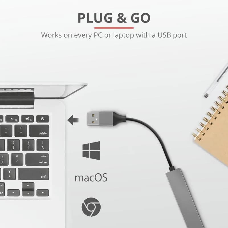 Hub USB Trust Halyx USB-A, 4 porturi, Argintiu — miniatură