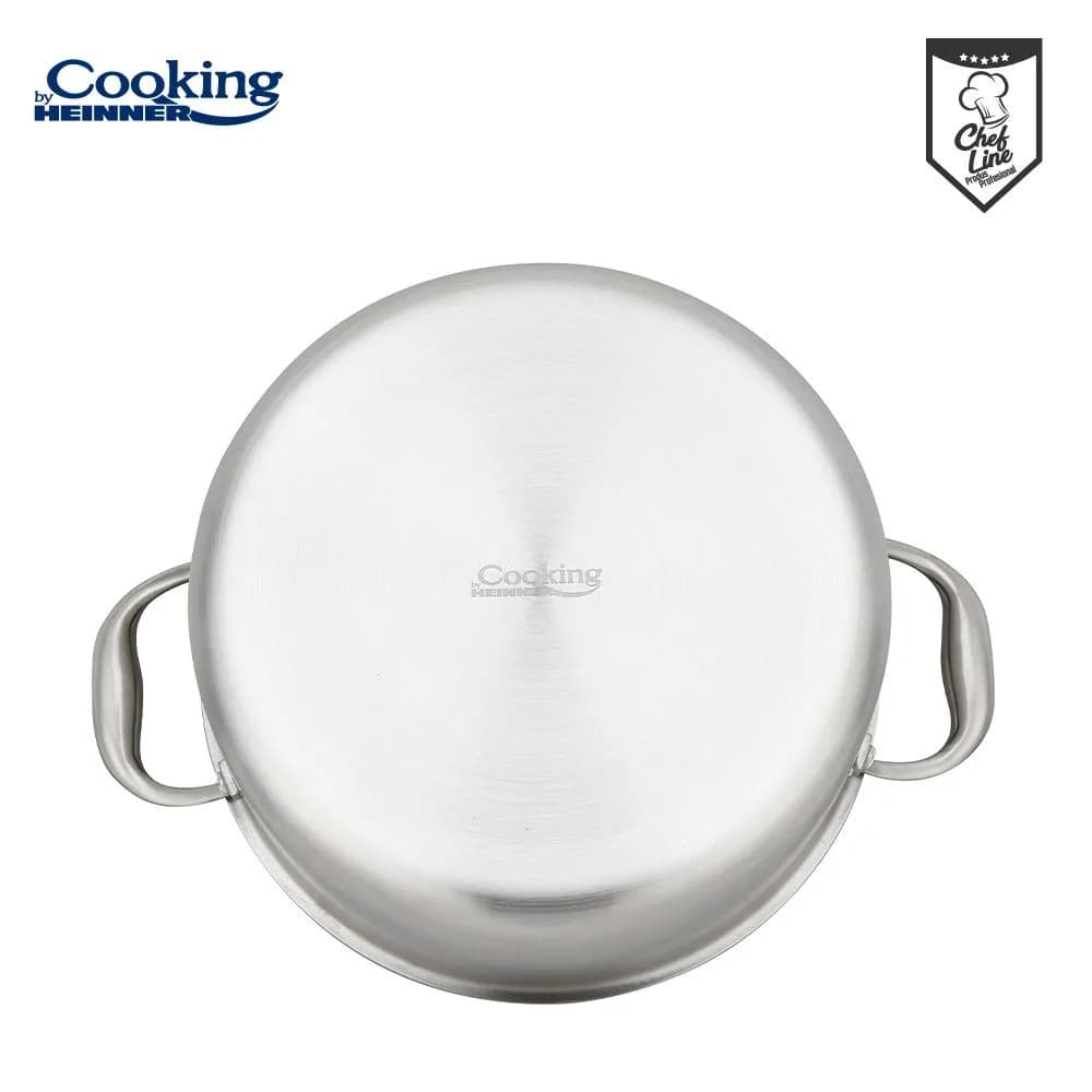 SEMIOALA INOX+CAPAC STICLA IN 3 STRATURI 28x13 CM, 7 L, TITANIUM3, COOKING BY HEINNER — miniatură