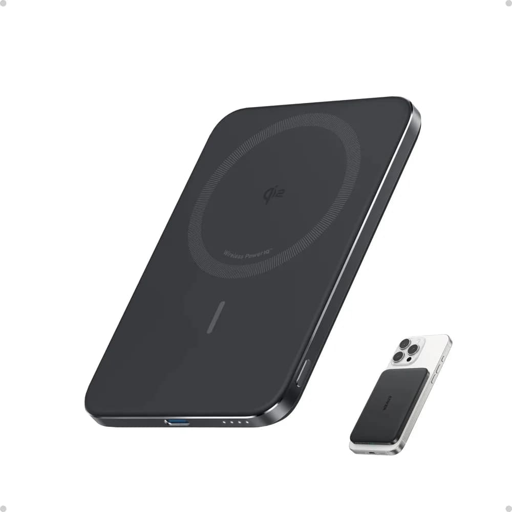 POWER BANK Anker "Nano" 5.000 mAh, 15W MagGo, slim, magnetic, wireless, 1 x USB-C incarcare, 122g, negru, "A1665H11" - 194644235475