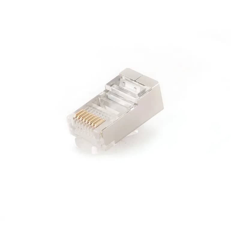 MUFA RJ-45 GEMBIRD pt. cablu FTP, SFTP, Cat5e, RJ-45 (T), ecranat, plastic cu metal, 50 buc, "PLUG5SP/50"