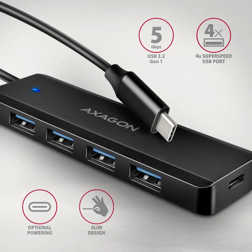 Hub USB AXAGON USB-C 5Gbps TRAVEL "HUE-C1C" — miniatură