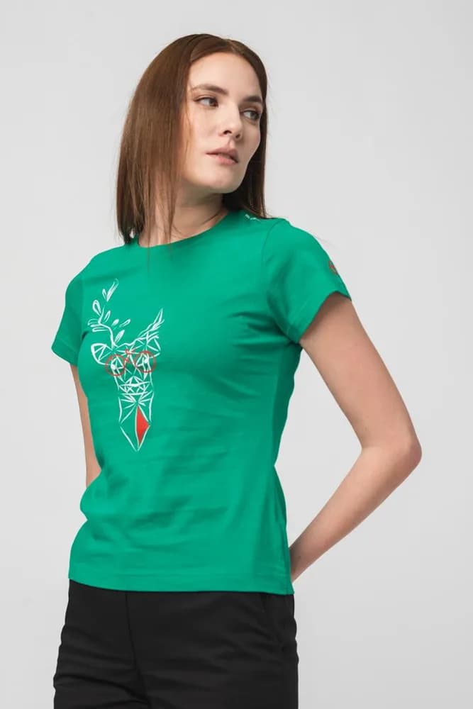 TRICOU CERB FAMILIE FEMEI K GREEN-S — miniatură