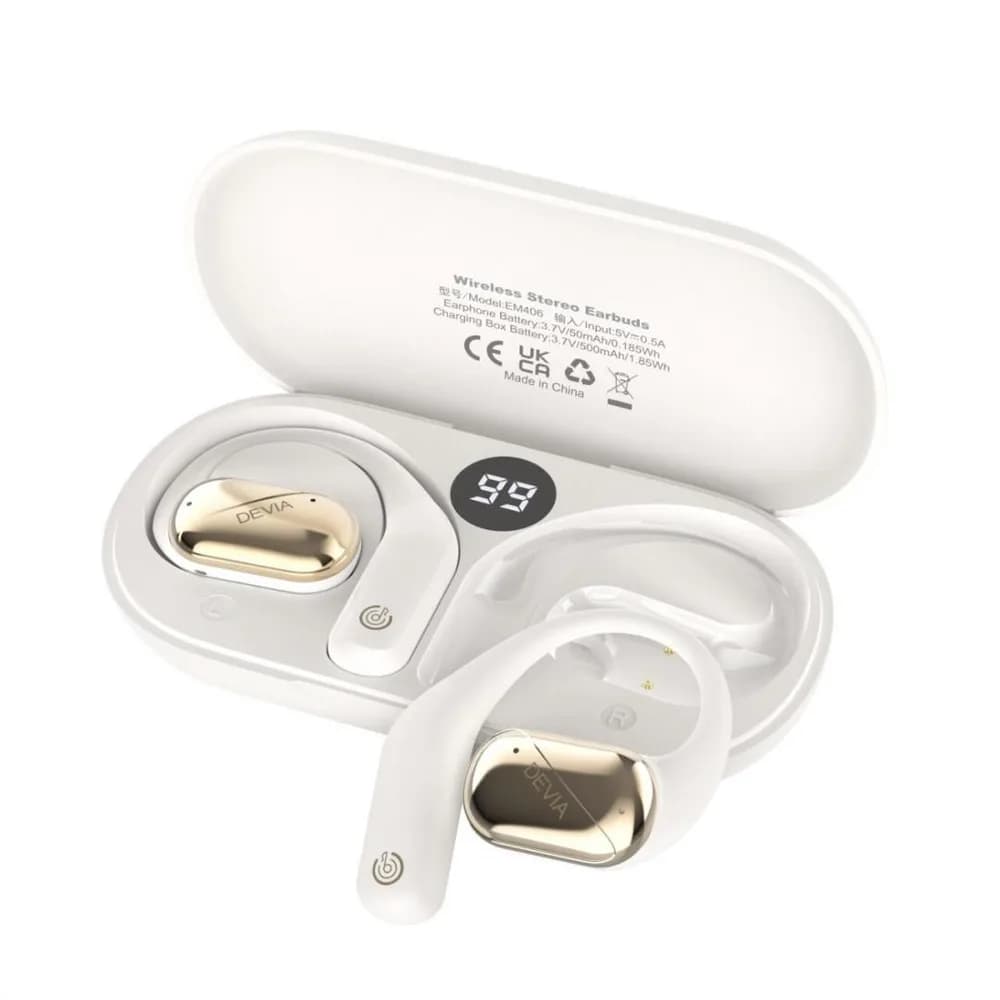 Devia Casti Bluetooth Wireless Open-Ear OWS Lite1 Bej — miniatură