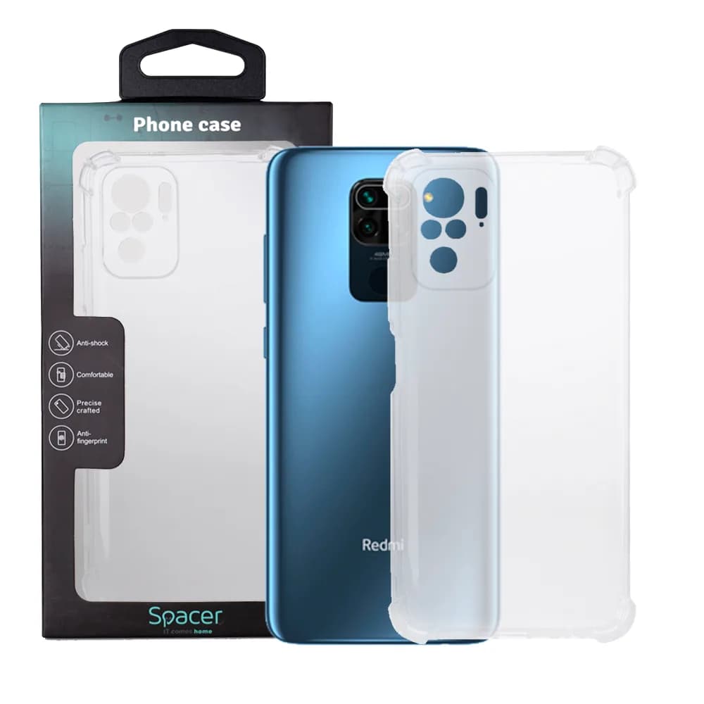 Husa Xiaomi Redmi Note 10 S Spacer, transparenta, grosime 1.5mm, protectie suplimentara antisoc la colturi, material flexibil TPU "SPPC-XI-RM-N10S-CLR"