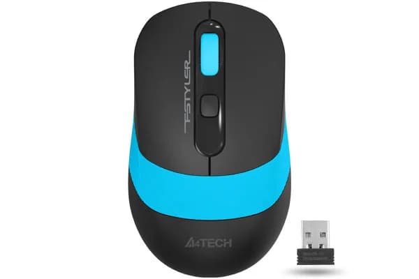 MOUSE A4tech, gaming, wireless, 2.4GHz, optic, 2000 dpi, butoane/scroll 4/1, buton selectare viteza, negru / albastru, "FG10 Blue"