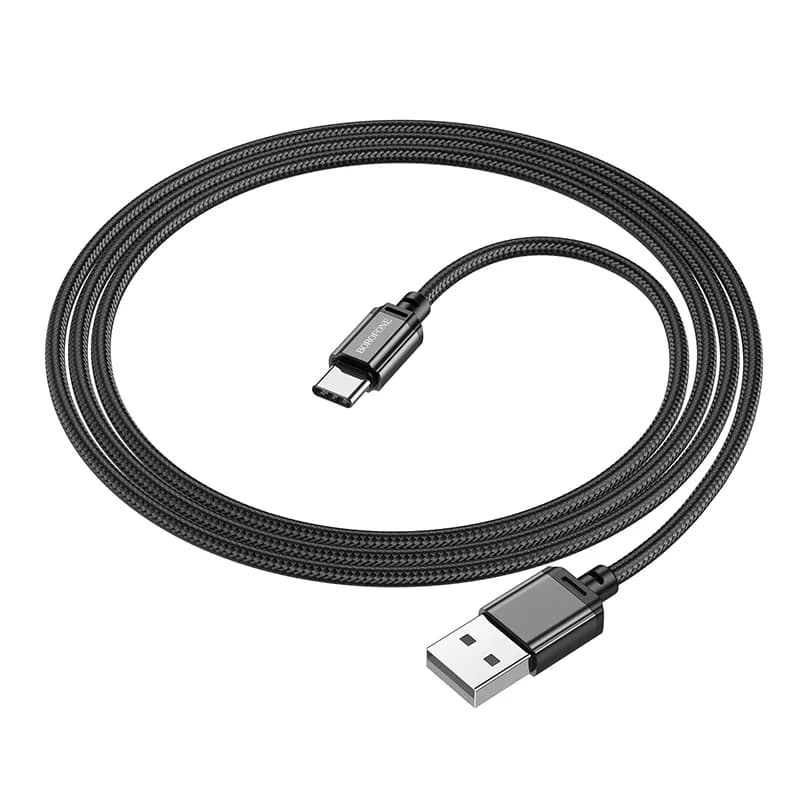 CABLU alimentare si date Borofone "BX87", Charging Data Cable pt. smartphone, USB la USB Type-C, 3A, 1m, negru "6974443389043" — miniatură